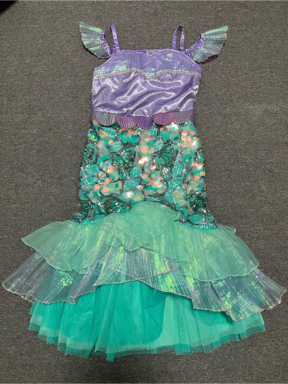 Disneyland Girls Purple and Teal Mermaid Costume Dress 13–14T